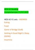 HESI A2 Reading  Comprehension V1/V2 2023