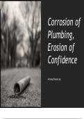 CHEM 120 Week 8 Assignment Group Project: Corrosion of Plumbing, Erosion of Confidence.
