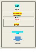 AQA  GCSE  GERMAN  Higher Tier  Paper 4  8668/WH  Writing |QUESTIONS AND MARKING SCHEME MERGED|