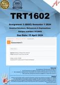 TRT1602 Assignment 3 (COMPLETE ANSWERS) Semester 1 2024 (613445) - DUE 15 April 2024