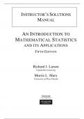 INSTRUCTOR’S SOLUTIONS MANUAL AN INTRODUCTION TO MATHEMATICAL STATISTICS AND ITS APPLICATIONS