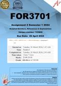 FOR3701 Assignment 2 (COMPLETE ANSWERS) Semester 1 2024 (725889) - DUE 26 April 2024 
