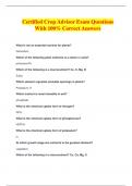 Certified Crop Advisor Exam Questions With 100% Correct Answers