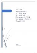 TRT1602 Assignment 3 (COMPLETE ANSWERS) Semester 1 2024 (613445) - DUE 15 April 2024.