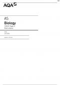 Biology 7401/1 Paper 1  Mark scheme Complete with Answers Verified and Graded 2024 Update