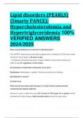 Lipid disorders (PEARLS) (Smarty PANCE): Hypercholesterolemia and Hypertriglyceridemia 100%  VERIFIED ANSWERS  2024/2025