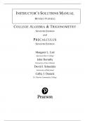 Solution Manual For Precalculus, 7th Edition by Margaret L. Lial, John Hornsby, David I. Schneider, Callie J. Daniels