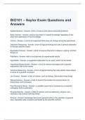 BIO101 – Saylor Exam Questions and Answers 100% correct