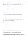 Barry BMS - Neuroscience COMP Exam All Possible Questions and Answers with complete solution