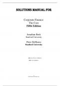 Solution Manual For Corporate Finance The Core, 5th Edition by Jonathan Berk, Peter DeMarzo Chapter 1-19