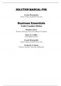 Solution Manual For Business Essentials, Canadian Edition, 10th Edition by Ronald J. Ebert, Ricky W. Griffin, Frederick A. Starke, George Dracopoulos Chapter 1-15