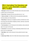 FBLA Journalism Test Questions and Answers Latest 2024/2025 | Graded | 100% Verified.
