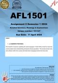 AFL1501 Assignment 2 FORUM (COMPLETE ANSWERS) Semester 1 2024 (151127) - DUE 11 April 2024 