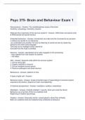 Psyc 375- Brain and Behaviour Exam 1 Questions and Answers - Graded A