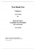 Test Bank For Byrd & Chen's Canadian Tax Principles, 2023-2024 Edition, 1st Edition by Gary Donell, Clarence Byrd, Ida Chen Chapter 1-21