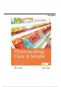 TEST BANK FOR PHARMACOLOGY CLEAR AND SIMPLE A GUIDE TO DRUG CLASSIFICATIONS AND DOSAGE CALCULATIONS 4TH EDITION BY CYNTHIA WATKINS | ALL CHAPTER 1-21| COMPLETE LATEST GUIDE.