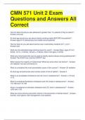 CMN 571 Unit 2 Exam Questions and Answers All Correct