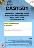 CAS1501 Assignment 3 (COMPLETE ANSWERS) Semester 1 2024 (716429) - DUE 16 April 2024