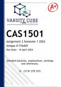CAS1501 Assignment 3 (DETAILED ANSWERS) Semester 1 2024 - DISTINCTION GUARANTEED