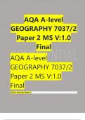 AQA A-level GEOGRAPHY 7037/2 Paper 2 MS V:1.0 Final AQA A-level GEOGRAPHY 7037/2 Paper 2 MS V:1.0 Final AQA a level pe Paper 2