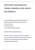EPPP ETHICS QUESTIONS WITH  CORRECT ANSWERS LATEST UPDATE  2024 GRADED A+