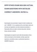 EPPP ETHICS EXAM 2023-2024 ACTUAL  EXAM QUESTIONS WITH DETAILED  CORRECT ANSWERS .RATED A+