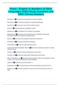 Praxis - English to Speakers of Other Languages (5362) Study Questions and 100% Correct Answers