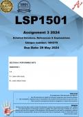 LSP1501 Assignment 3 (COMPLETE ANSWERS) 2024 (184379) - DUE 29 May 2024 