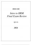 (WGU C232) HRM 2100 INTRO TO HUMAN RESOURCE MANAGEMENT FINAL EXAM REVIEW