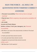 MAN THE FORCE – AG BOLC 270 QUESTIONS WITH VERIFIED CORRECT ANSWERS