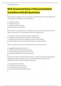 Well Answered Exam 4 Musculoskeletal Conditions NCLEX Questions