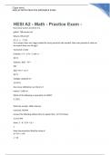HESI A2 - Math - Practice Exam -