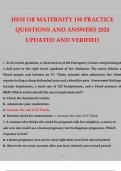 HESI OB MATERNITY 150 PRACTICE QUESTIONS AND ANSWERS 2024 UPDATED AND VERIFIED.p