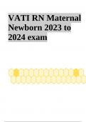 VATI RN Maternal Newborn 2023 to 2024 exam