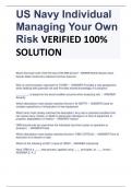US Navy Individual  Managing Your Own  Risk VERIFIED 100%  SOLUTION