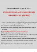 ATI RN MEDICAL SURGICAL 125 QUESTIONS AND ANSWERS 2024 UPDATED AND VERIFIED CORRECTLY