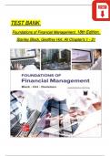 TEST BANK For Foundations of Financial Management, 18th Edition, Stanley Block, Geoffrey Hirt, Verified Chapter's 1 - 21, Complete Newest Version