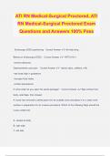 ATI RN Medical-Surgical Proctored, ATI RN Medical-Surgical Proctored Exam Questions and Answers 100% Pass