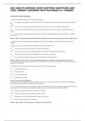 NUR HEALTH NURSING EXAM CERTIFIED QUESTIONS AND 100% CORRECT ANSWERS WITH RATIONALE A+ GRADED