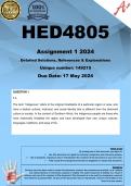 HED4805 Assignment 1 (COMPLETE ANSWERS) 2024 (149215) - DUE 17 May 2024 