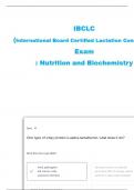 IBCLC (International Board Certified Lactation Consultant) Exam : Nutrition and Biochemistry