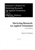 Solution Manual For Marketing Research An Applied Orientation 7th Edition Naresh Malhotra, ISBN 978-1292265636, All Chapters.