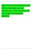BEST FINDINGS SOAP Note and Differential Diagnoses for iHuman Case "Carolyn Cross V3 2024/2025 2 VERSIONS MERGED
