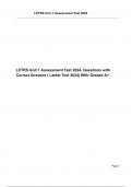 LETRS Unit 1 Assessment Test 2024, Questions with Correct Answers ( Latest Test 2024) With Graded A++