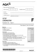 GCSE Chemistry Foundations Paper 1 Questions  and Complete Solutions