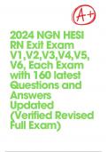 2024 NGN HESI RN Exit Exam V1,V2,V3,V4,V5,V6, Each Exam with 160 latest Questions and Answers Updated (Verified Revised Full Exam)