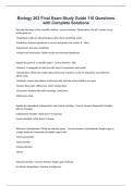 Biology 203 Final Exam Study Guide 110 Questions with Complete Solutions