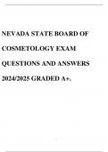 NEVADA STATE BOARD OF COSMETOLOGY EXAM QUESTIONS AND ANSWERS 2024/2025 GRADED A+.