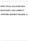MPTC FINAL EXAM REVIEW QUESTIONS AND CORRECT ANSWERS 2024/2025 GRADED A+.