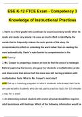 FTCE ESE K-12 Exam Competency 3 Knowledge of Instructional Practices (21 of test) | Questions with 100% Correct Answers | Verified | Latest Update